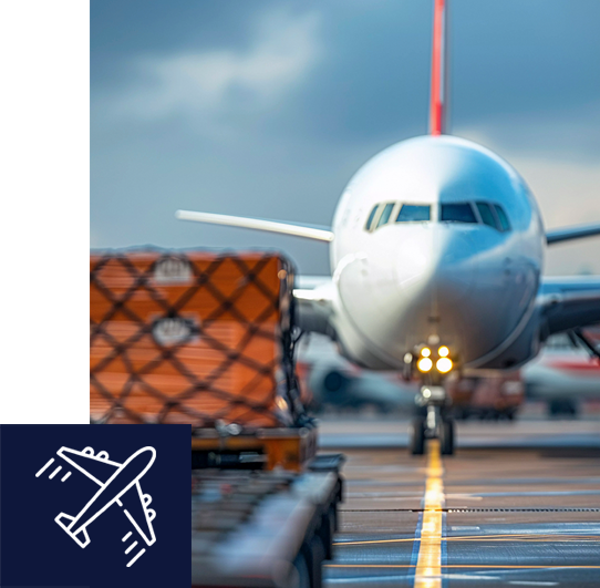 Cargo plane on airport runway